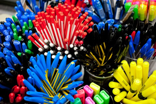 Stationery for sale in the shop