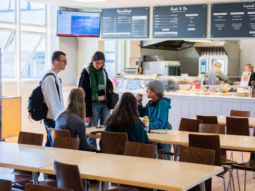 Students in the Bridge Cafe