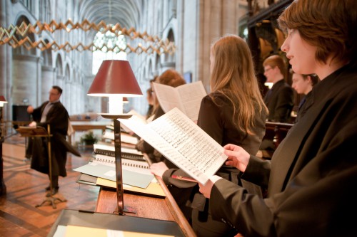 The choir in Hereford Cathedral