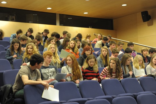Lecture at Christ's College Cambridge during a trip