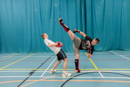 Kieran practising at Hereford Sixth Form College