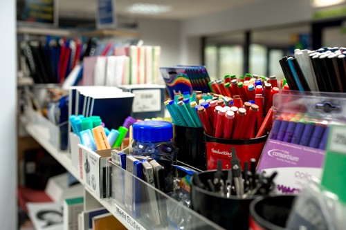 Stationery for sale in the shop