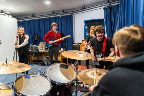 Rock and Pop Academy band "Fandango" at rehearsal