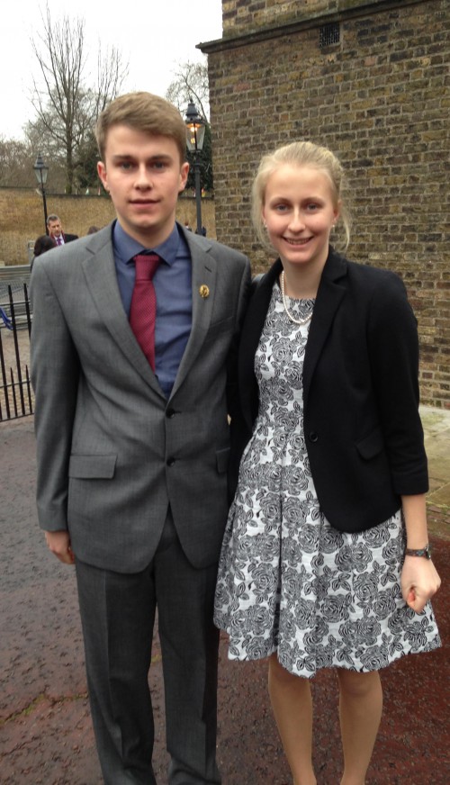 Marcus and Belinda outside St James's Palace
