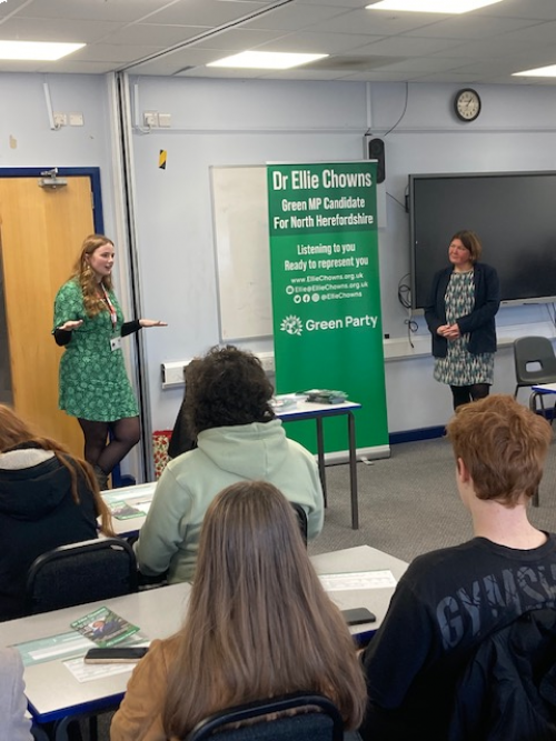 Green Party Volunteer Ella Gardiner and Green Party Candidate Dr. Ellie Chowns