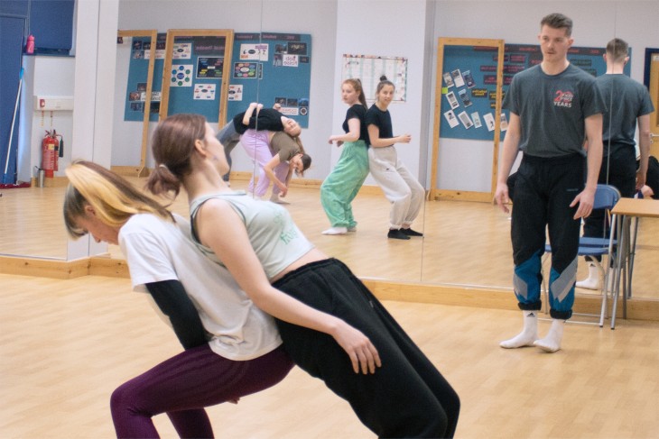 2Faced Dance working with BTEC Dance students
