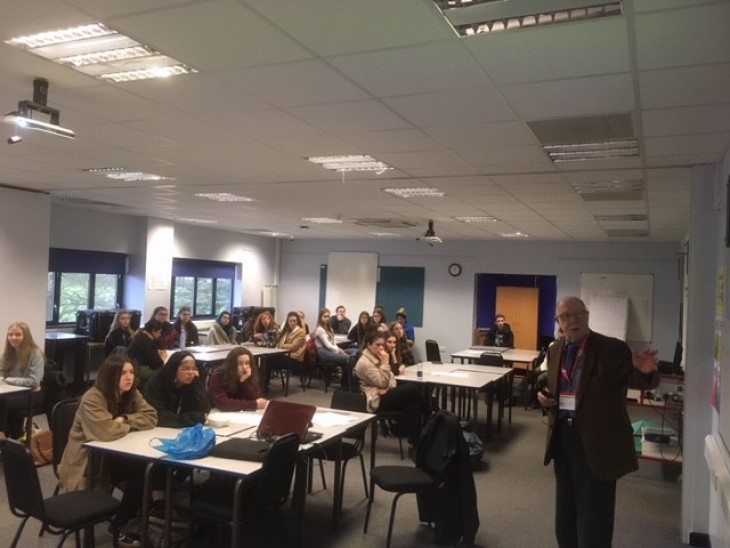 Pictured: Canon Beattie during his presentation
