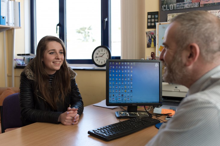 Student meeting with her Director of Studies