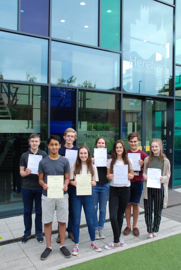 Back Row L-R: Daniel Jones (Silver), Alasdair Casperd (Silver), Pippa Dempsey (Copper), Phineas Smith (Copper) Front Row L-R: Shreya Shah (Gold), Emily James (Gold), Elodie Chard (Silver), Niamh Gray (Copper)