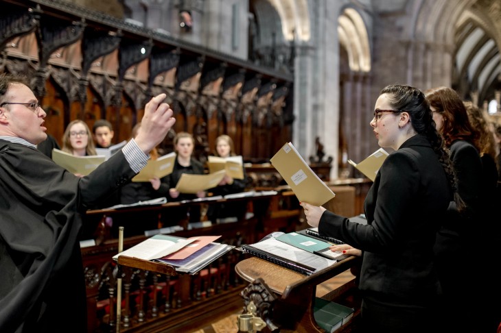 The choir in Hereford Cathedral