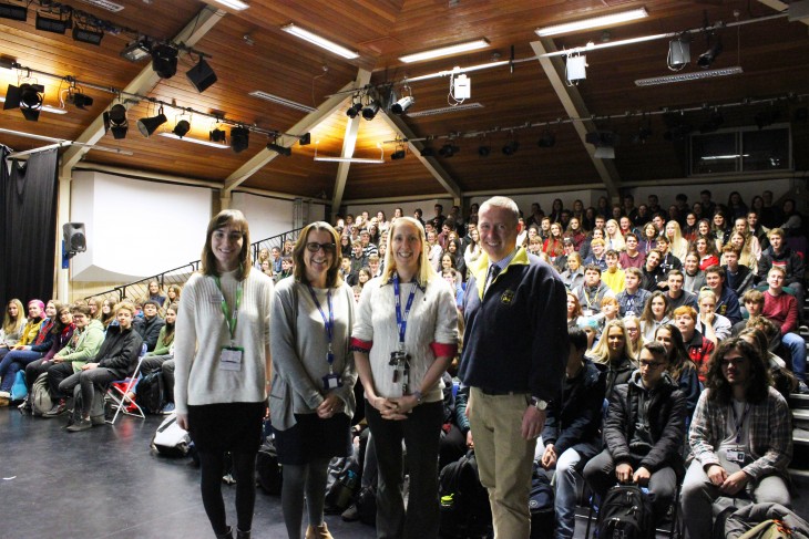 HE+ launch: L-R: Olivia Matthewson (Cambridge), Maria Law (John Masefield), Vicky Orsmond (Hereford Sixth Form College), and Richard Williams (The Chase)