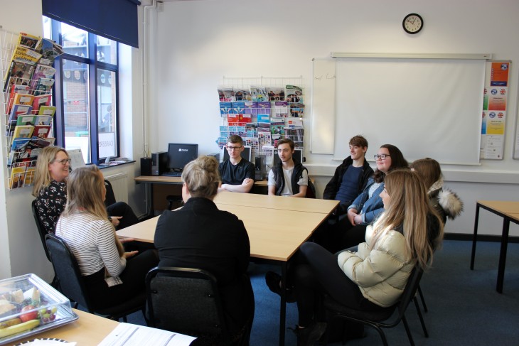 Students listening to Danni and Zuzanna