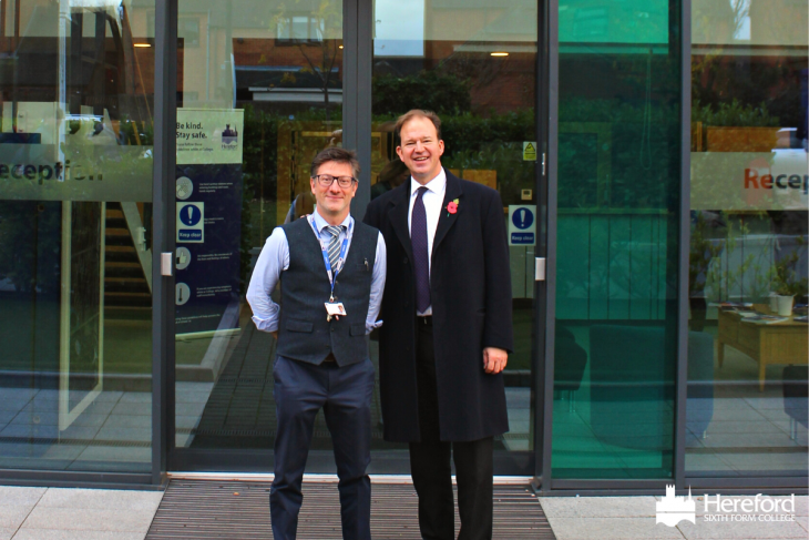 Jesse Norman visits HSFC, pictured with Marco Martinelli