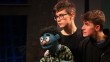 L-R: Zac Green as Nicky (supporting puppeteer) and Fletcher Garrard as Nicky (main puppeteer)