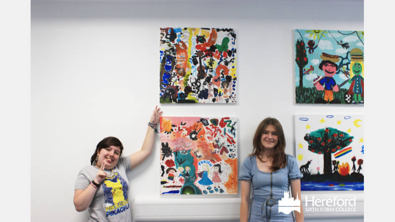 Beacon College and HSFC Students with their artwork