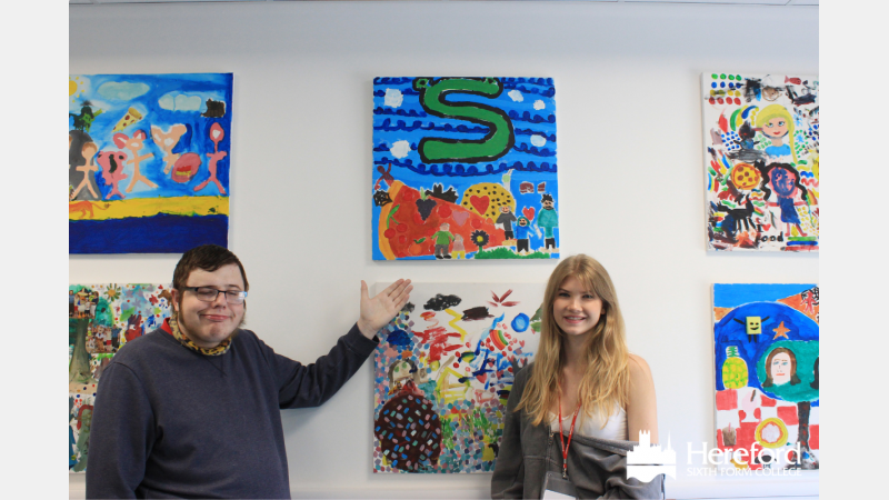 Beacon College and HSFC Students with their artwork