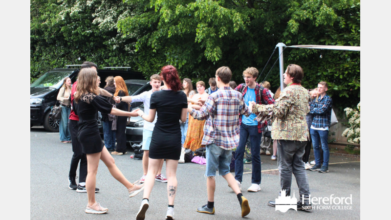 Students dancing to Jake of Diamonds