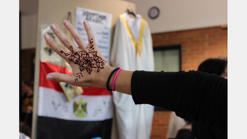 hand-painting on the Malayalam stand
