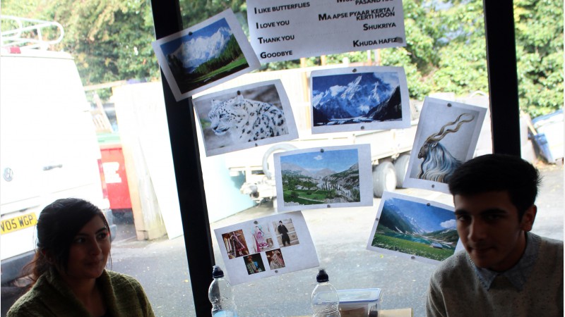 students on the Urdu stand